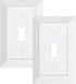 2-Pack Classic Beadboard Single Toggle Light Switch Cover Plate, Unbreakable Polycarbonate Decorative Switch Plate Covers, Pure White 1 Gang Wall Plate