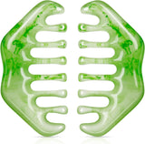 2 Pcs Jade Combs Esthetician Supplies Massage Stone Hair Gua Sha Scraping Scalp Comb Facial Massage Tool Handheld Head Tools Head Caring Therapy Valentines for Women(Elegant Style)