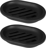 Soap Dish for Shower, 2pcs Soap Dishes Soap Savers for Bar Soap, Soap Bar Holder Shower with Drip Tray, Plastic Soap Holders with Drain for Kitchen Sink, Easy to Clean, Keeps The Soap Dry
