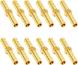 Brass Hose Barb Fitting Metals Splicer Mender, 1/4" Barb Hose Union Fuel Gas Water Air (Pack of 12)