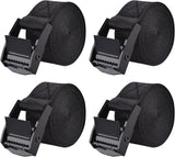 Cinch Tie Down Strap Lashing Straps Heavy Duty Nylon Straps with Cam Buckles for Cargo, Trucks, Boat, Motorcycle,SUP, Kayak, Canoe, Trailer (1m, Black - 4 Pack)