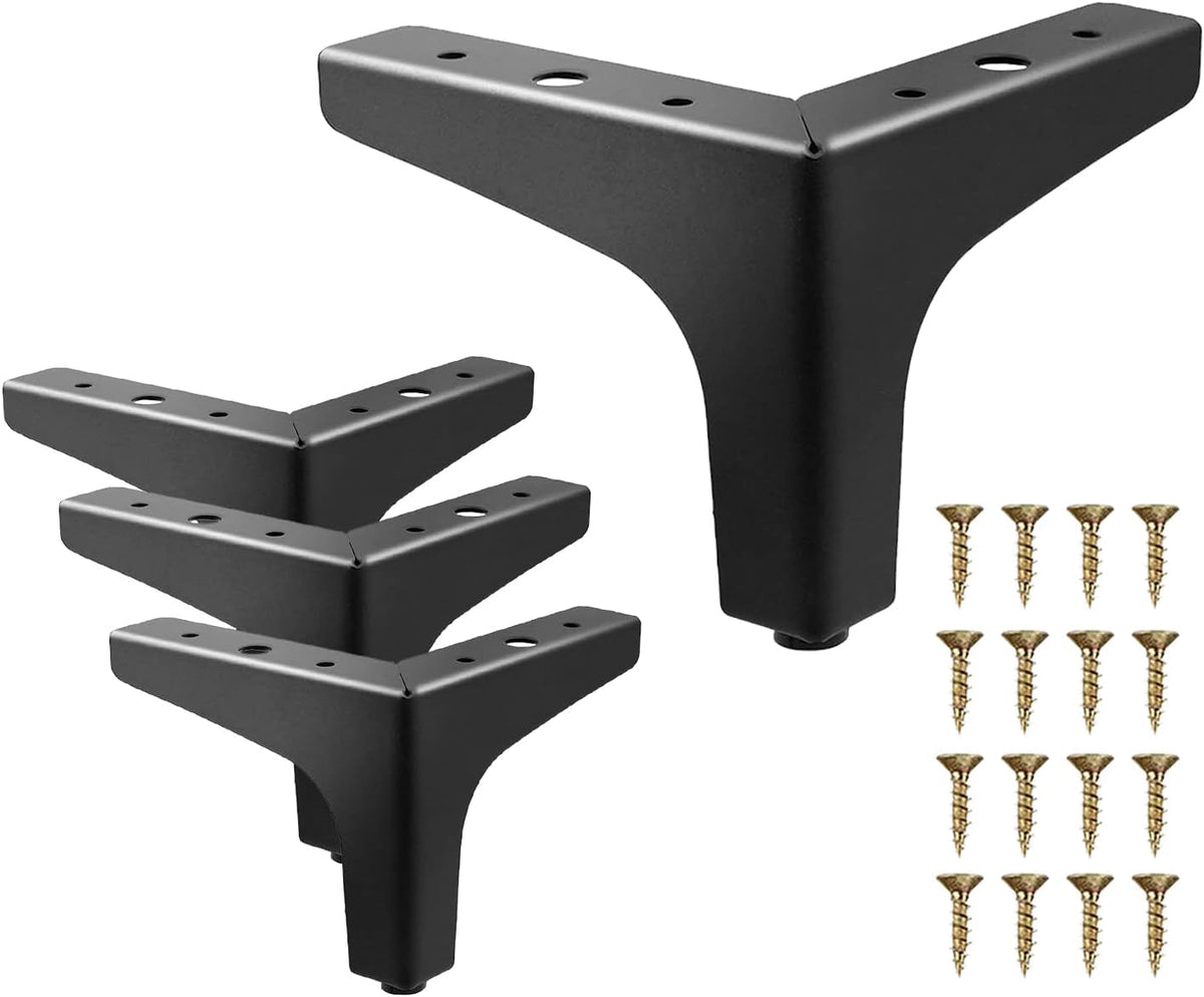Furniture Legs Metal Feet: Cabinet Legs 4 Inch Triangle Feet Replacement Dresser Legs Set of 4