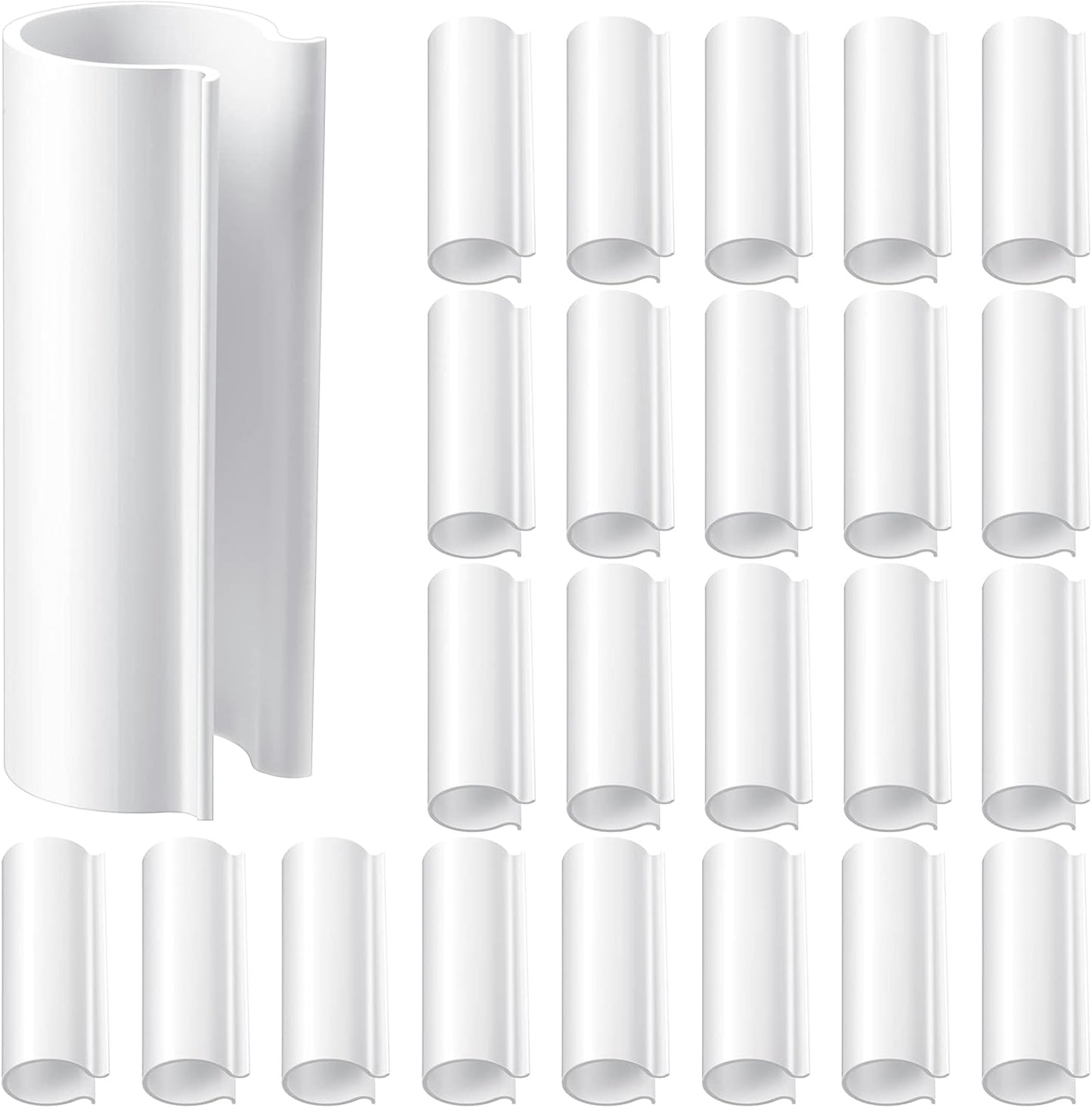 32 Pcs PVC Pipe Clips Pool Cover Clamps for Above Ground Pool Greenhouses, Row Covers, Garden, Shelters, Bird Protection, 2.4 Inch Long(for 1/2 Inch PVC Pipe,White)