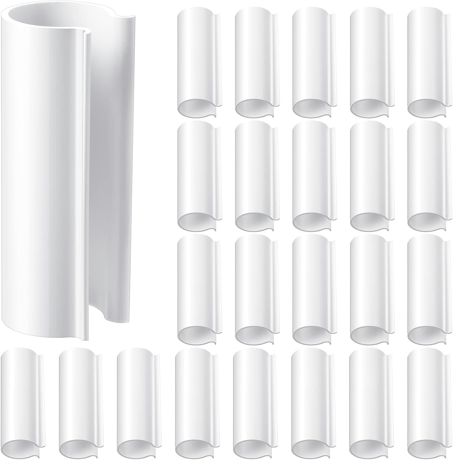 32 Pcs PVC Pipe Clips Pool Cover Clamps for Above Ground Pool Greenhouses, Row Covers, Garden, Shelters, Bird Protection, 2.4 Inch Long(for 1/2 Inch PVC Pipe,White)