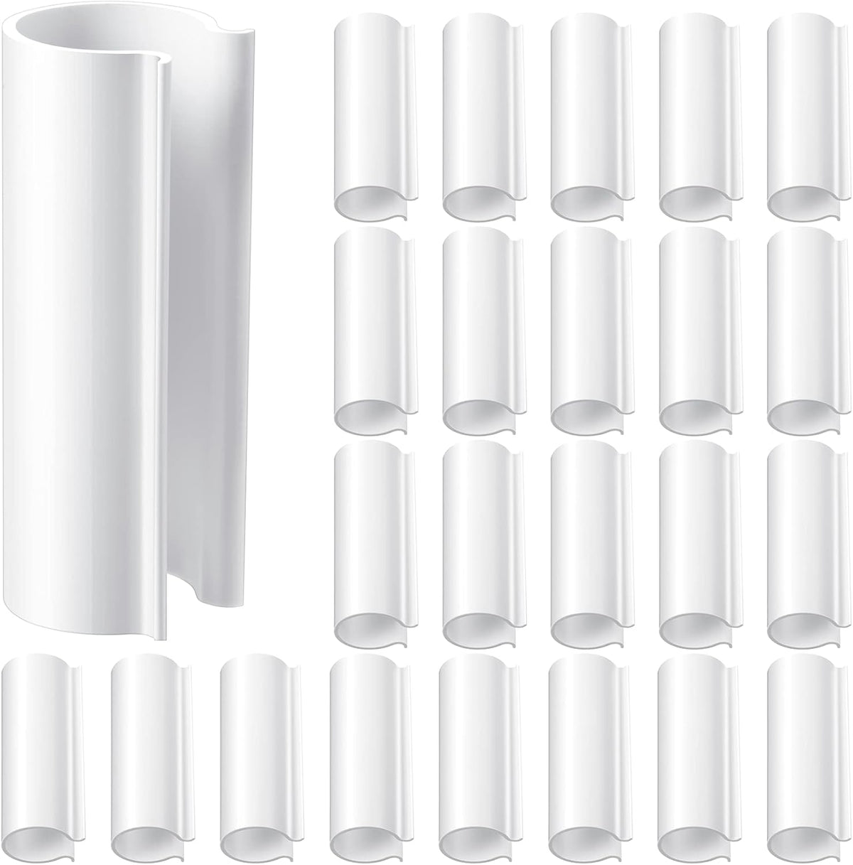 32 Pcs PVC Pipe Clips Pool Cover Clamps for Above Ground Pool Greenhouses, Row Covers, Garden, Shelters, Bird Protection, 2.4 Inch Long(for 1/2 Inch PVC Pipe,White)