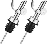 2 Pack Liquor Pour Spout, Auto Flip Olive Oil Dispenser Spout, Pour Spout for Liquor Bottles, Olive Oil Spout, Bottle Pourers for Alcohol Wine Syrup Home Bar Accessories Silver