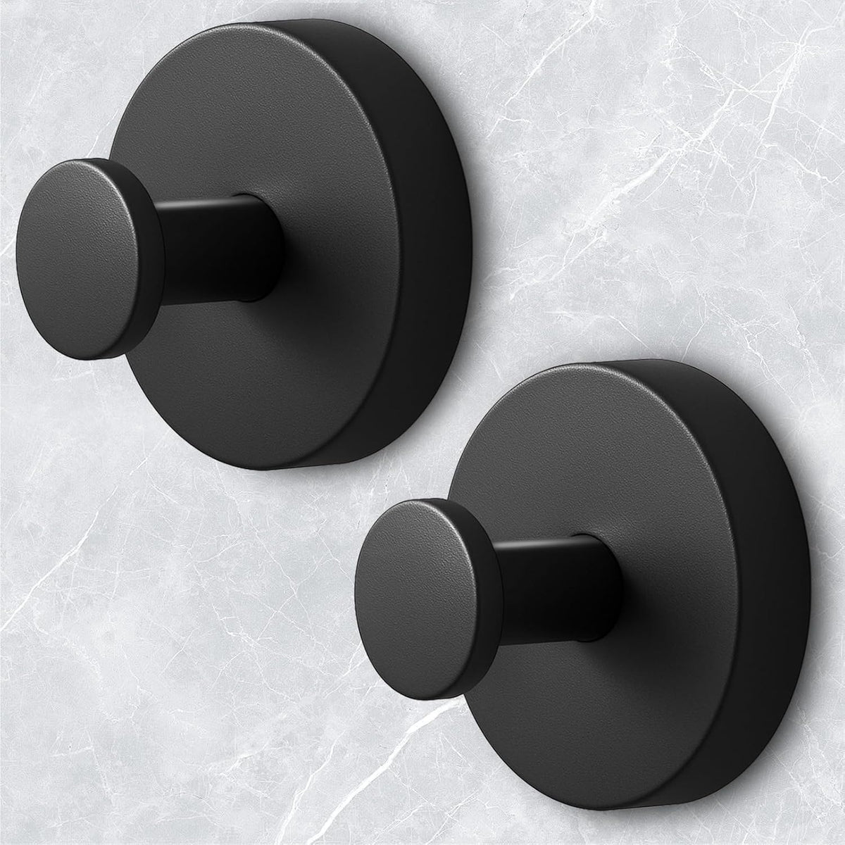 Shower Hooks for Inside Shower,Suction Cup Hooks for Glass Window,Removable Towel Hooks for Bathrooms,2 Packs(Black)