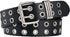 Grommet Leather Belt with Detachable Chain Women Men Punk Rock Waist Belts for Jeans Pants