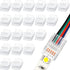 20 Pcs 5 Pin 12 mm LED Strip Connector RGB Lights Waterproof Adapter 22 Awg Wires Connector for Strip Light Unwired Gapless Track 5v 12v 24v