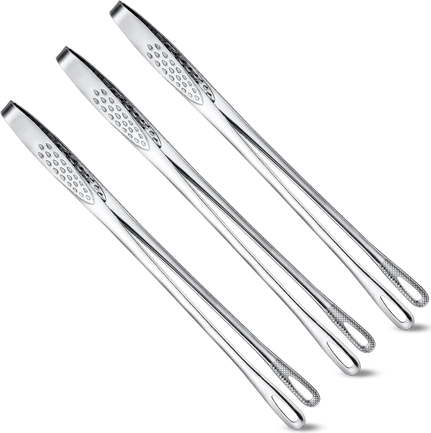 3 Pcs 11 Inches Kitchen Tongs Korean BBQ Tweezers for Cooking Stainless Steel Kitchen Tweezers Grill Food Yakiniku Cooking Clamp Tool for Salad, Fish, Steak, Barbecue, Buffet, Meat