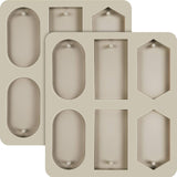 2 Pcs Silicone Wax Melt Molds Silicone Resin Keychain and Wax Sachets Epoxy Casting Jewelry Making Molds with Hanging Holes for DIY Jewelry Handicrafts Making(Stylish Style)