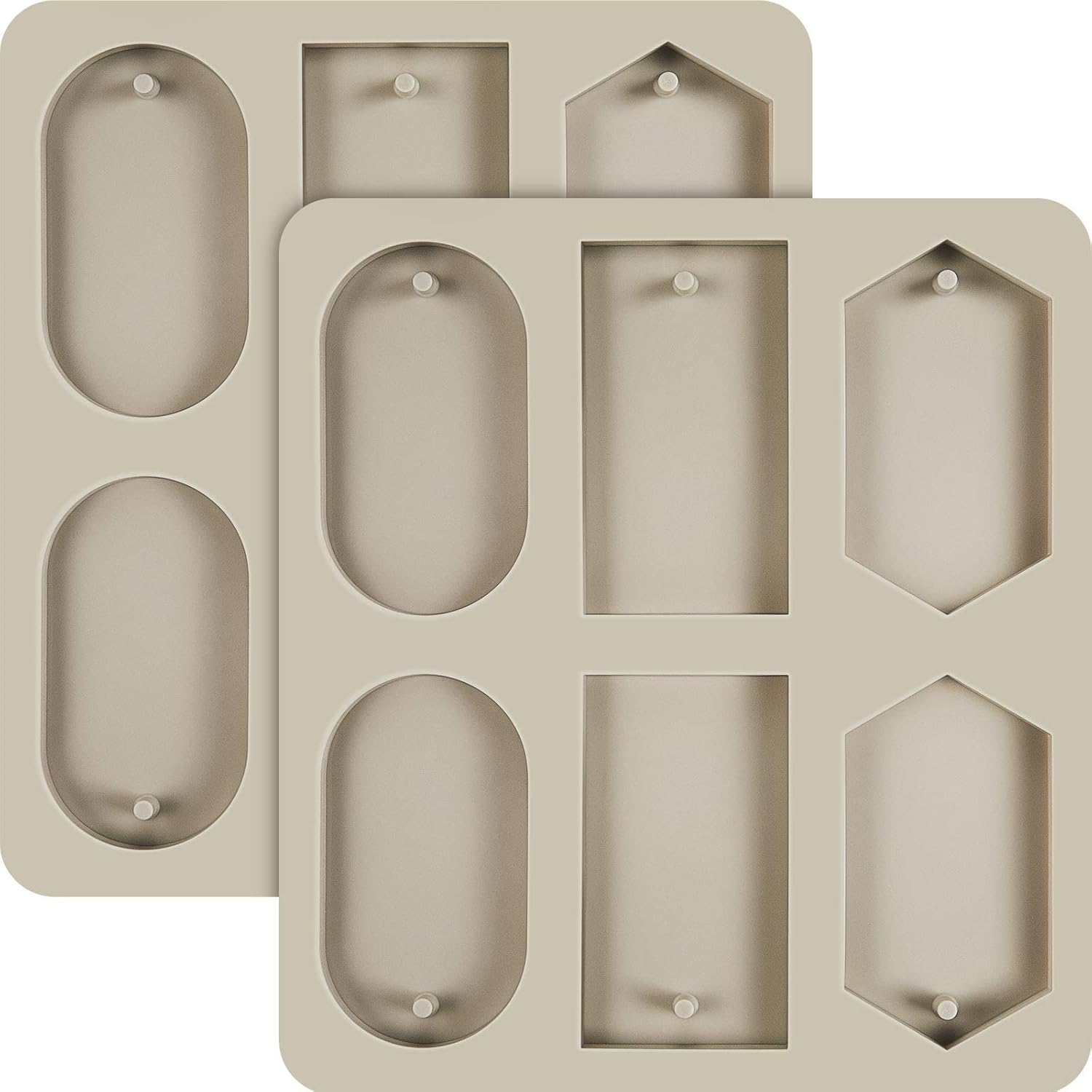 2 Pcs Silicone Wax Melt Molds Silicone Resin Keychain and Wax Sachets Epoxy Casting Jewelry Making Molds with Hanging Holes for DIY Jewelry Handicrafts Making(Stylish Style)