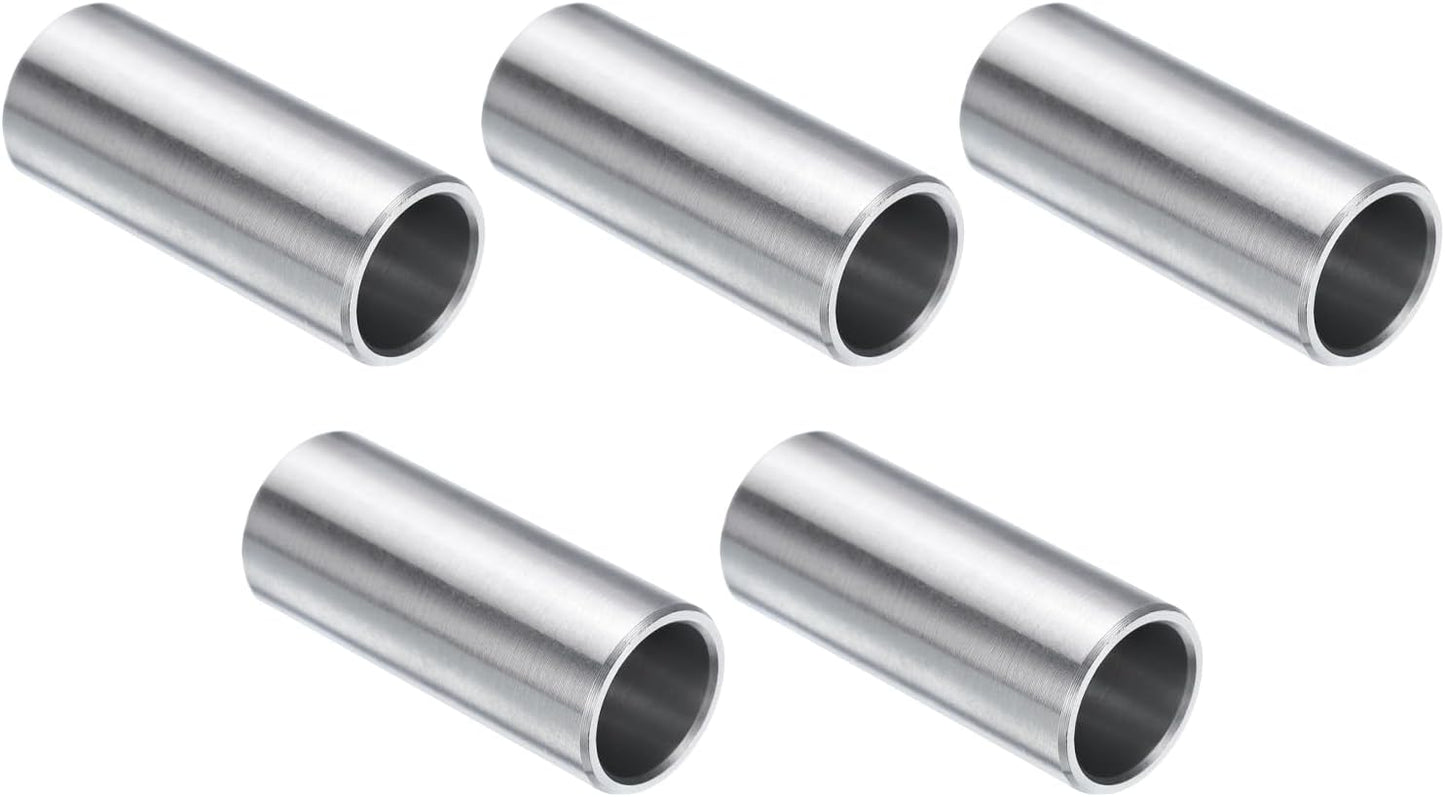5pcs Stainless Steel Spacer 1/2" Bore x 5/8" OD x 1-1/2" Length Screw Standoff Bushing Plain Finish Round Metal Spacer for 1/2 Screws Bolts and Rods