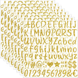648 PCS Gold Letter Stickers Glitter Alphabet Stickers 1 Inch Self Adhesive Waterproof Vinyl Small ABC Letters for Graduation Cap Water Bottles Cup Mailbox Number Scrapbooking Sign Crafts (8,Gold)