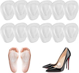 6 Pairs Metatarsal Pads Women Mens, Ball of Foot Cushions for Women Heels, Metatarsal Foot Pads for High Heel Inserts, Silicone High Heel Comfort Pads Insoles for Metatarsalgia Pads(Clear)