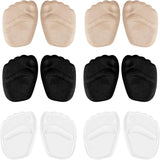 6 Pairs Metatarsal Pads for Women, Forefoot Cushion Inserts for Women Shoes, Non-Sliding Insole Pads for Open Toe Shoes, Ball of Foot Cushions, Shoe Filler, Reduce Foot Slip