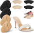 4 Pairs Metatarsal Pads Women & 4 Pairs Ball of Foot Cushions,Non-Sliding Insole Pads for Open Toe,Heel Pads Inserts for Too Big Shoe(Beige+Black)