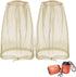 Mosquito Head Net Mesh, Face Neck Fly Netting Hood from Bugs Gnats Noseeums Screen Net for Any Outdoor Lover- with Carry Bags Fits Most Sizes of Hats Caps (2pcs, Khaki, Updated Big Net)