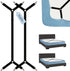 Sheet Straps, Adjustable Bed Sheet Suspenders Max Stretch from 29.5 in to 82.7 in Compatible for Crib to King Size Bed, Non Slip Holder Fasteners Clips, 2pcs/Black