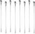 8 Pieces Stainless Steel Coffee Stirring Spoons 7.8 Inch Reusable Coffee Stirrers Long Handle Bar Cocktail Salt Spoons Tiny Swizzle Sticks for Bar Cocktails
