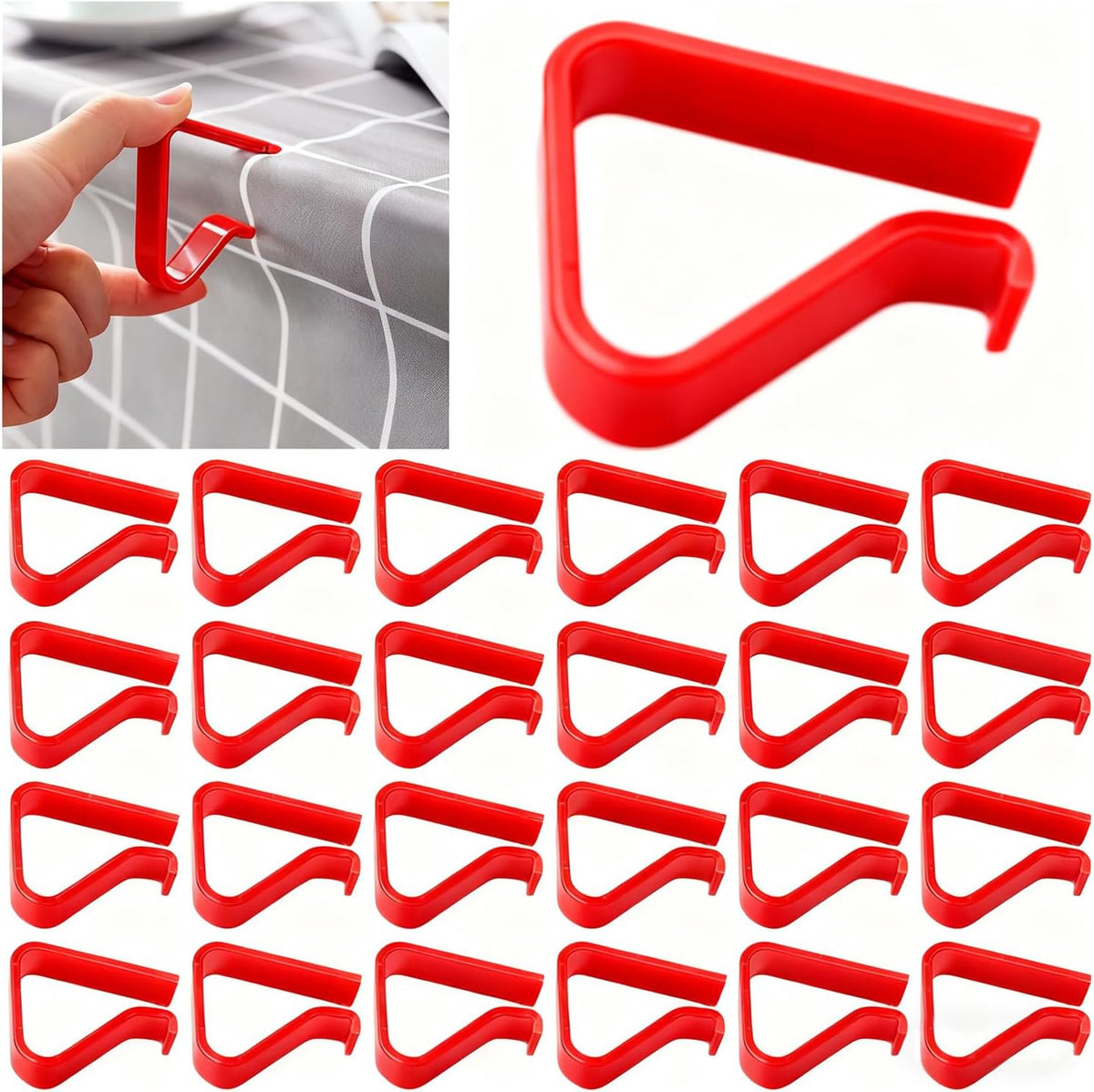 Transparent Clear Tablecloth Clips, Plastic Table Cloth Clips，Table Cover Holder Clamps，Table Cloth Holder for Christmas Home Wedding Party Indoor Outdoor Camping Picnic