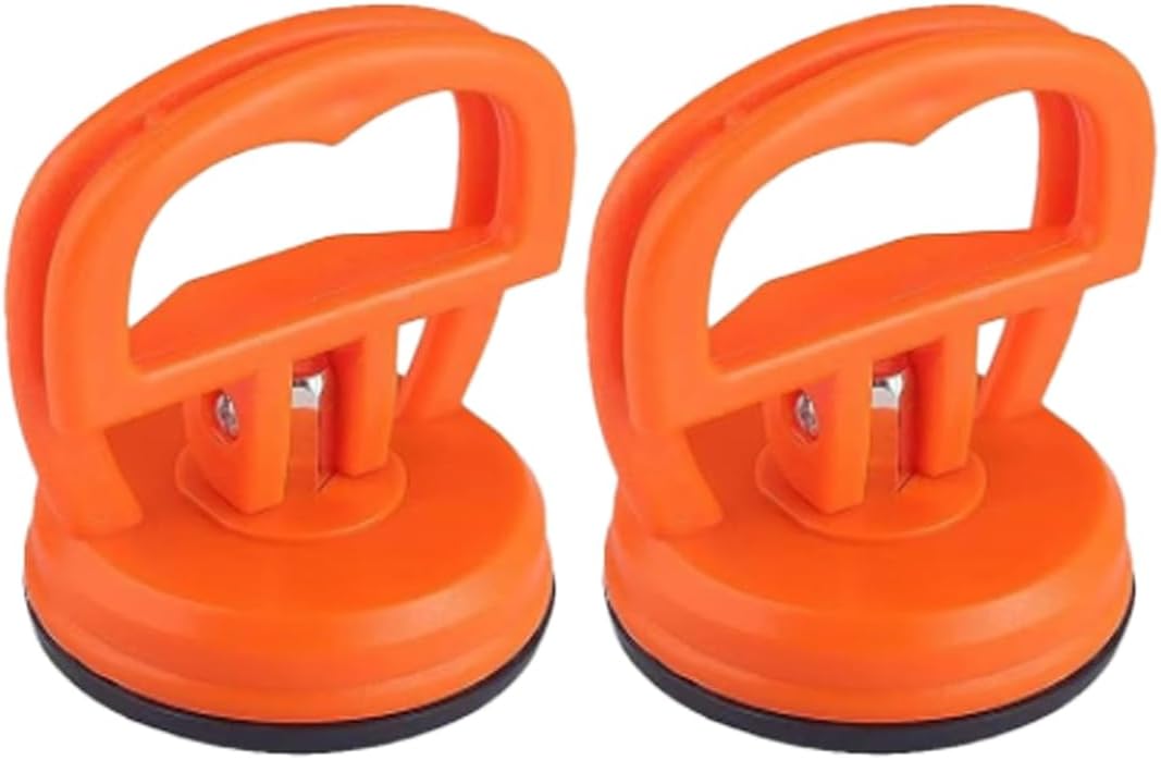 2PCS Car Dent Puller Kit Handle Lifter, Car Dent Puller Remover Tool, Powerful Suction Cup for Car Dent Repair, Glass and Tiles Lifting, and Objects Moving, Suitable for Most Car Models (Orange)