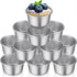 10 Pieces Individual Flan Molds Egg Tart Molds Pudding Cups Mini Chocolate Molten Pans Carbon Steel Cupcake Cake Cookie, Round Nonstick Popover Bakeware Tumblers(2.6 x 2 x 1.3 Inch)