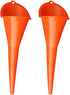 2PCS Long Neck Oil Funnels, Multi-Purpose Spill Saver Funnel, Plastic Funnel for Filling Automotive Oils Lubricants Engine Oils Water Diesel Fuel Kerosene and Other Liquids (2 Orange)