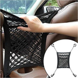 Universal Car 3-Layer Mesh Organizer Bag, Auto Seat Back Pocket Stretch Net Storage, SUV