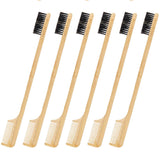 3 Pieces Moustache Comb and Brush Beard Edge Brushes 2-in-1 Sapling Wood Mustache Comb Gentle Control Bamboo Eyebrow Hair Tool