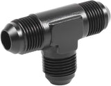 6AN Male Flare Tee Fitting Adapter, Black Anodized T Fuel Hose Union Fitting Adapter, Aluminum Thread Flare Tee Quick Connect Fuel Line Adaptor (6AN)