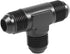 6AN Male Flare Tee Fitting Adapter, Black Anodized T Fuel Hose Union Fitting Adapter, Aluminum Thread Flare Tee Quick Connect Fuel Line Adaptor (6AN)