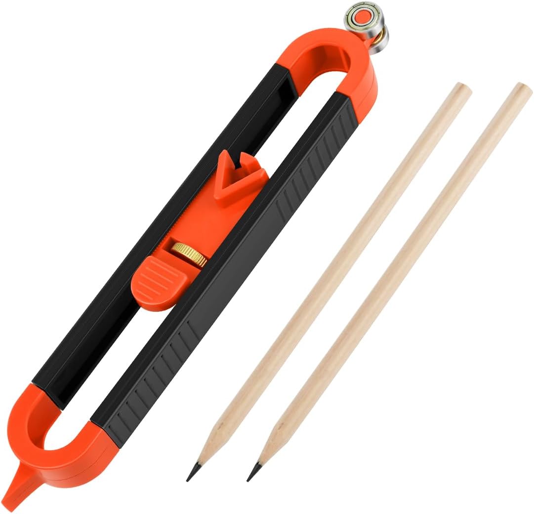 Contour scribe tool with adjustable lock and two pencils