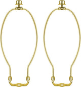 2 Pcs 10Inch Lamp Shade Harp Holders Detachable Heavy Duty DIY Lighting Accessories for Floor Lamps and Table Finials (Polished Brass)