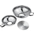 3 Pack Canning Funnel 3-in-1 Stainless Steel Funnel Set Wide Mouth Funnels with Detachable Strainer for transferring Liquid, Powder, jam, Grain, Oil, Spices