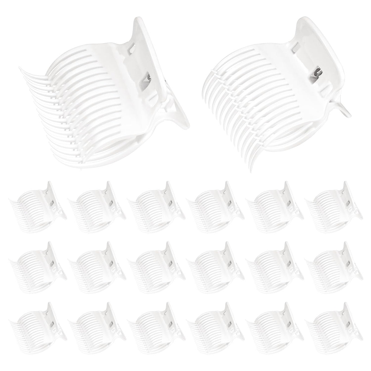 20 Pcs Hot Roller Clips for Hair, Curler Claw Clip for Women Hair Section Styling (White, 2inch)