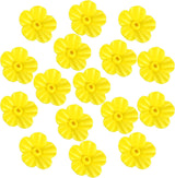 16 Pieces Hummingbird Feeders Replacement Flowers, Feeding Ports Pet Bird Feeder Replacement Parts Bee Guards for Outdoors Hanging Hummingbird Feeder, Fit in 7 mm/ 0.28" Holes(Yellow)