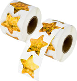 1000 Pcs Large Holographic Gold Star Stickers, 1.5" Star Adhesive Label Stickers, Self Adhesive Metallic Glitter Foil Stickers for Parents, Teachers and Kids Reward