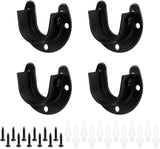 4 Packs Stainless Steel Wardrobe Bracket U-Shaped Rod Socket Flange 1-1/4" Diameter Heavy Duty ClosetBrackets End Supports for Closet Rod with Screws (Black)