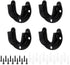 4 Packs Stainless Steel Wardrobe Bracket U-Shaped Rod Socket Flange 1-1/4" Diameter Heavy Duty ClosetBrackets End Supports for Closet Rod with Screws (Black)