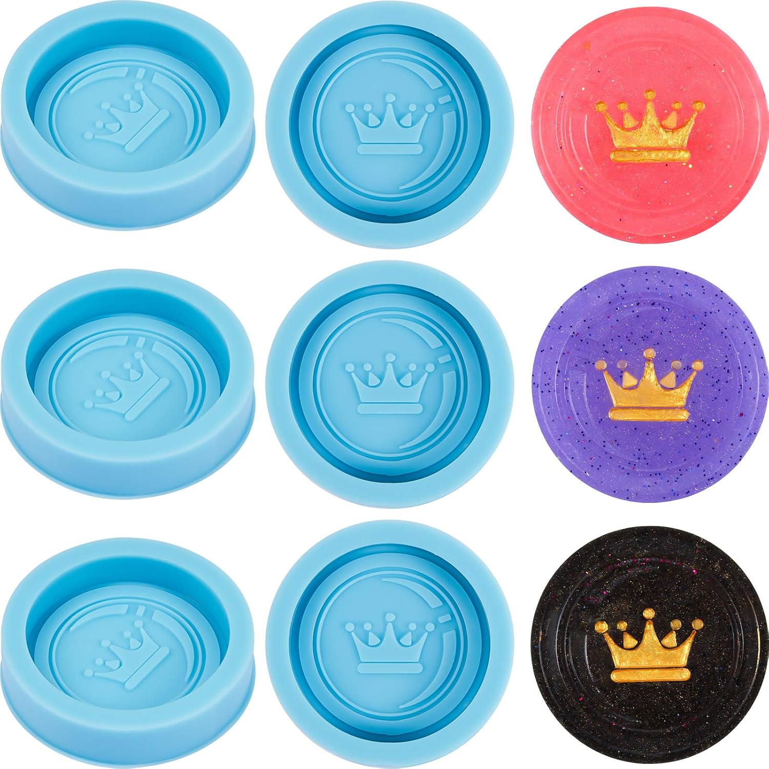 24 Pieces Resin International Chess Molds Silicone Checkers Epoxy Molds Chess Resin Casting Mold for Home Decoration Jewelry Cake Pendant Making Supplies(Blue)