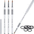 3 Pcs Kolinsky 3D Nail Art Brush Set Size 2/4/5 Acrylic Nail Art Brush with Silver Metal Nonslip Grip Handle Polish Cleaning Manicure Tools for Women Acrylic Sculpture Application