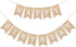 Happy Birthday Burlap Banner Neutral Happy Birthday Party Decorations Boho Rustic Bunting Sign Swallowtail Flags, 2 in 1