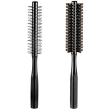 2 Pieces Thick Round Hair Comb Bristle Blow Drying Hairbrush Small Brush Short Hair Massage Comb Head Massage Round Brush Roll Hairbrush for Wet or Dry(Black)