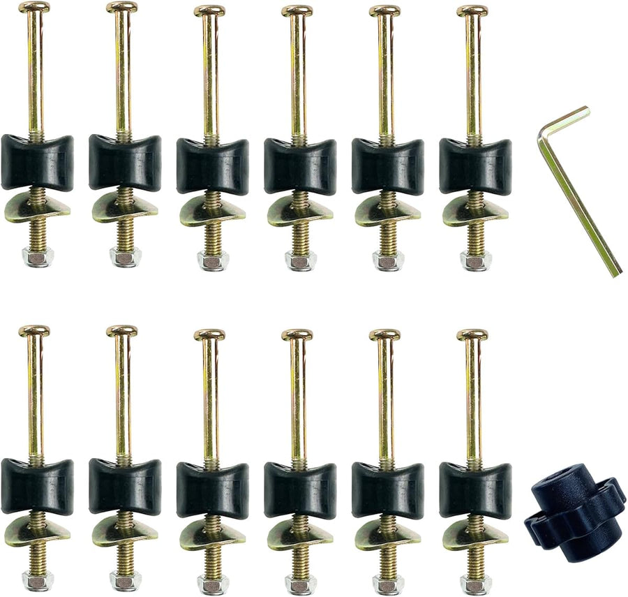 12 PCS Long Trampoline Screws and Bolts, Trampoline Bolts and Nuts, Trampoline Enclosure Pole Gap Spacers,Trampoline Replacement Accessories