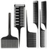 6 Pcs Highlighting Hair Combs Set, 3-way Hair Sectioning, Dyeing, Rat Tail Lifting Comb for Weaving Foiling Sectioning Coloring, Black