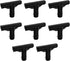 8 Pack Trampoline Plastic T-Connector, Trampoline Pole Cap Tops-T Tube Connectors, Enclosure Replacement Parts for Connect Top Ring Net and Fiberglass Rods, Black