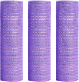 Purple Deco Mesh, Easter Ribbons with Metallic Foil, Poly Mesh Ribbon for Spring Wreath Making, Easter Day Décor, 10 inch x 30 feet, 3 Rolls