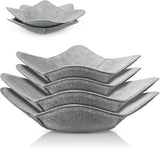 Microwave Bowl Cozy Holders for Hot Food Bowl Pot Plate in 2 Sizes Heat Proof Polyester Potholder Protector Food Soup for Bouillon(Gray,4 Pieces)