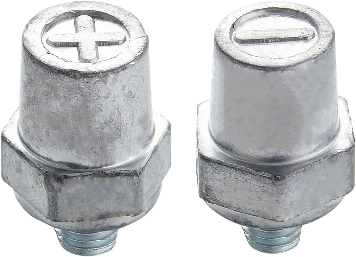 3/8"-16 Thread Male Lead Side Post Battery Terminal Charging Posts, Standard Side Post 3/8" Battery Post Adapter (+/-) Compatible with GM Post, Pack of 2
